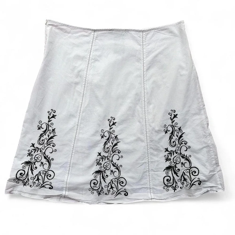 Vintage y2k cotton embroidered skirt